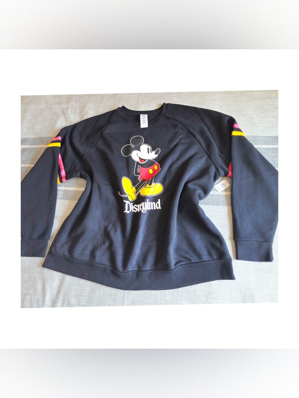 Disney Black Mickey Mouse Sweatshirt with Red, Yellow & Pink Accents | 3XL